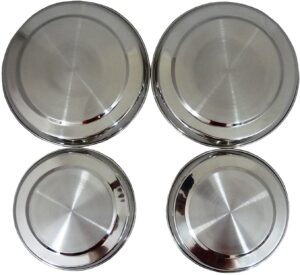 EFG 4 Piece Stainless Steel Hob Cover Protector Lid Set, Silver, Universal